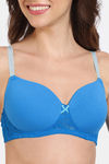 Zivame Beautiful Basics Glitter Straps Padded Non Wired 3/4th Coverage Lace Bra - Methyl Blue — thumbnail 4